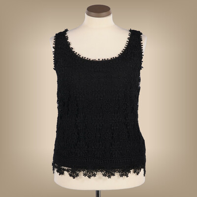 Janina csipkés fekete felső