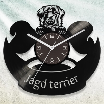 Jagd Terrier kutyafejes bakelit óra - Akár egyedi felirattal