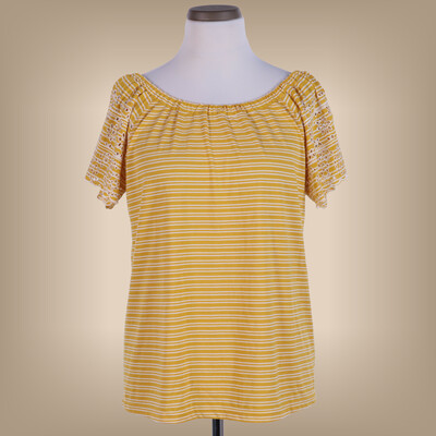 Gina Benotti csíkos mustársárga felső