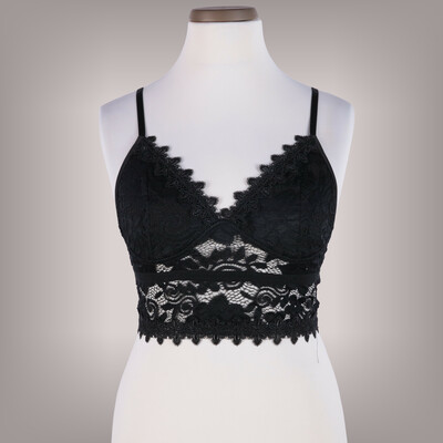 Shein csipkés fekete top