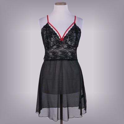 Venus csipkés fekete babydoll