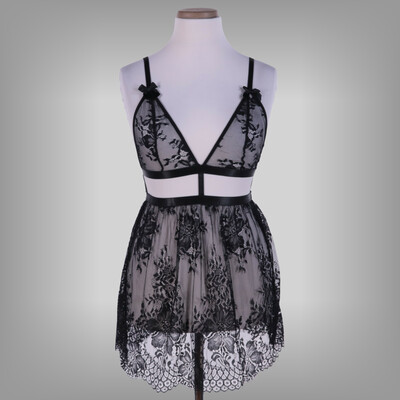 Shein csipkés fekete babydoll