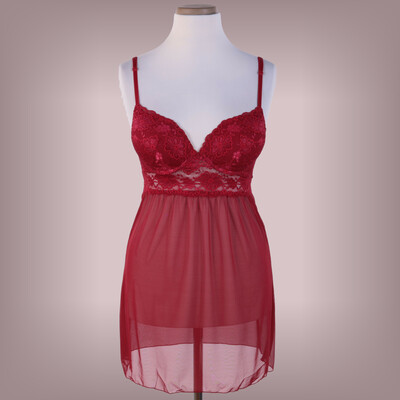 H&M csipkés bordó babydoll
